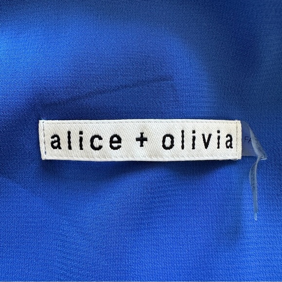 Alice + Olivia Silk Mini Dress Women’s Small Blue Fierra Shift Lined Y-Back - Picture 11 of 14